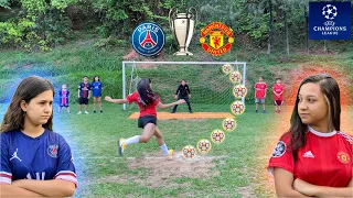 PSG x MANCHESTER UNITED FINAL WITH THE GIRLS ON PENALTIES! UEFA CHAMPIONS LEAGUE ‹ Rikinho ›