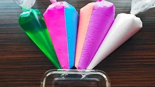 Making Slime Pipping Bags - Crunchy & Fluffy Slime