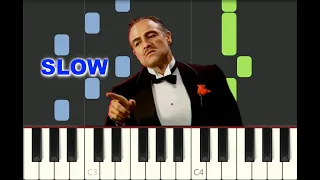 SLOW EASY piano tutorial "the GODFATHER" Nino Rota, with free sheet music (pdf)