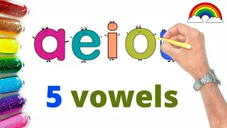 learning vowels for kids | Easy drawing | Art for toddlers | painting | coloring | vowels drawing