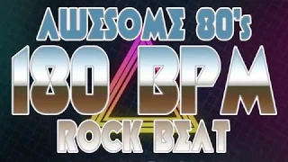 180 BPM - Awesome 80's Hard Rock Beat - 4/4 Drum Track - Metronome - Drum Beat