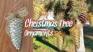 How to Make Christmas Tree Ornaments with Pine Cones