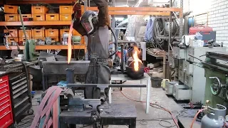 Forging a Falcata sword, part 1, forging the blade.