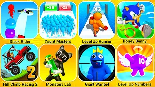 Stack Rider, Count Master, Level Up Runner, Sonic Dash, Monster Lab, Level Up Numbers, Car Runner...