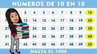 ✅LOS NÚMEROS DE 10 EN 10 hasta el 1000😸I Los Múltiplos de 10 hasta el 1000