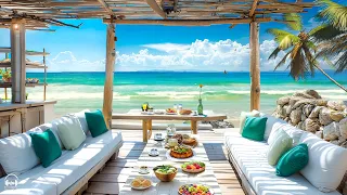 Elegant Bossa Nova Jazz Music & Ocean Wave Sounds at Seaside Cafe Ambience for Relax, Stress Relief