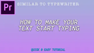 How to create a "TYPING TEXT" effect in Premiere Pro! (QUICK & EASY)