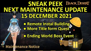 World/Field Boss Event End, Remote Install Building, More Title form Quest (Sneak Peek 15 Des 2021)