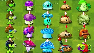 PvZ 2 Discovery - Every Team of 4 Plants Evolution NOOB - PRO - HACKER - GOD version