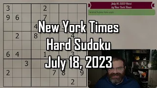 NYT Hard Sudoku Walkthrough | July 18, 2023