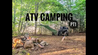 ATV Camping pt1 - 104km, Look-off's, Sketchy Bridge, New Tent, TACO's and BEER.