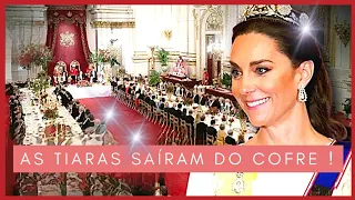 KATE, A RAINHA E AS TIARAS MAIS RARAS DA REALEZA: QUANDO OS COFRES DO PALÁCIO SE ABREM PARA FESTA