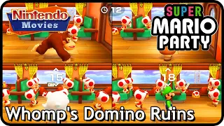 Super Mario Party - Whomp's Domino Ruins (3 players, 10 turns, Goomba vs Luigi vs Boo vs DK)