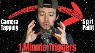 🔴 1 Minute ASMR Triggers | CAMERA TAPPING 👉 Spit Painting | Fast & Unpredictable ASMR