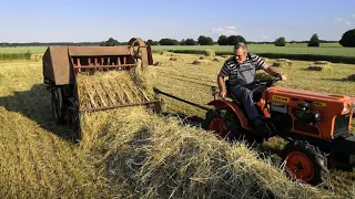 Kubota B6001, Welger WSA 350, lisování sena