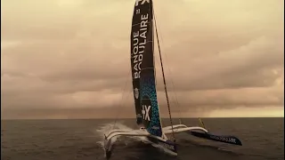 SOUS L'ORAGE À 40 NOEUDS - MAXI BANQUE POPULAIRE XI - VOILE BANQUE POPULAIRE