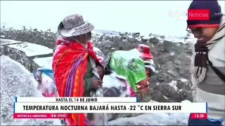 En la sierra sur bajará la temperatura nocturna hasta 22 grados bajo cero