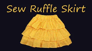 How to Sew a Three Tiered Ruffle Skirt | Layer/Frill Skirt Cutting and Stitching