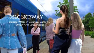 OSLO NORWAY, Stunning Summer Day In botanical Garden & Urban Place!!Virtual Walking Tour 4K/60ftp