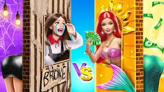 EXTREME RICH MERMAID vs POOR VAMPIRE DOLL MAKEOVER || Funny Situation by 123GO!