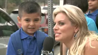 TV reporter makes kid cry when she asks him about first day of school