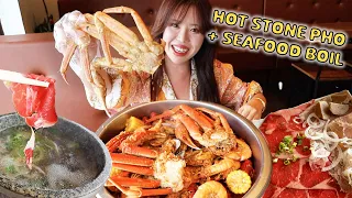Hot Stone Pho and Crab Seafood Boil! Vietnamese Food at Fountain Valley, CA