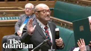 George Galloway is sworn in as MP for Rochdale in House of Commons