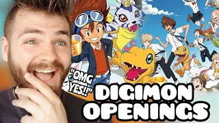 First Time Reacting to "DIGIMON Openings (1-10)" | ANIME REACTION