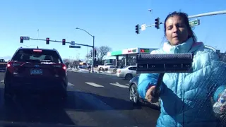 Weird Lady Squeegeeing my Windshield in Traffic - Dash Cam