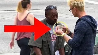 MAGICIAN MAKES HOMELESS MAN'S WISH COME TRUE (HELPING with MAGIC!)