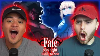 SABER VS BERSERKER! CRAZY ANIMATION - Fate/Stay Night Unlimited Blade Works Episode 3 REACTION!