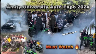 Amity Auto Expo 2024 Crazy reactions 😍🔥| Z900 Damaged 🥲💔| Superbikes and cars | Motovlogger Shree