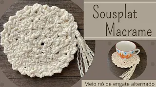 Sousplat Macrame - Meio nó de engate alternado - Porta copos - Tutorial - Step by step