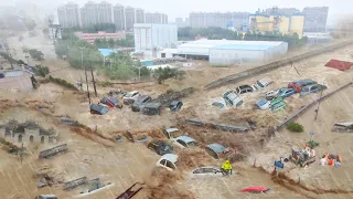 River overflow cause China become a vast ocean! Terrible Flooding hits Guangdong and Gansu