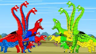 SPIDER VERSE T-REX, BRACHIOSAURUS vs NEW TRANSFORMERS: RISE OF THE BEASTS: Who Is King Of Monster?