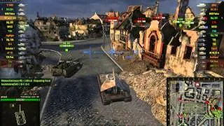 German Waffentrager Ausf. E-100 salvaging a win on a city map in World of Tanks