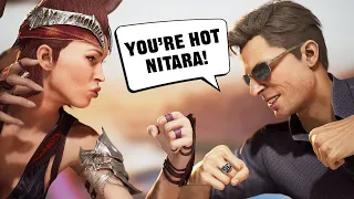 Nitara (Megan Fox) & Johnny Cage Flirting Intro Dialogues - MORTAL KOMBAT 1