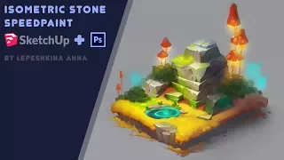 Isometric stone speedpaint (SketchUp and Photoshop)