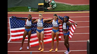 World Athletics Championships Day 9: USA Upsets Jamaica In Women's 4x100m, Canada Takes Men's Gold
