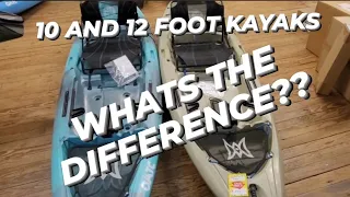 The difference between 10 and 12 foot recreational and fishing kayaks