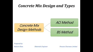 Concrete Mix Design & Types as per ACI 211.1 and BS EN 206 & BS 8500