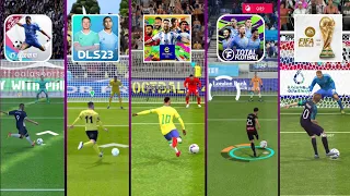 DLS 23 vs eFootball 23 vs Total Football vs Vive Le Football vs FIFA Mobile 2023 | Realistic Penalty