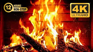 🔥 Cozy Fireplace 4K (12 HOURS) Fireplace with Crackling Fire Sounds. Burning Fireplace 4K