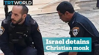 Israeli police arrests a Christian monk and beats other protesters