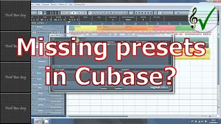 Restoring missing Presets in Cubase