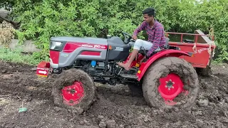 Mahindra Jivo 305 Di Tractor Stuck In Mud With Trolley