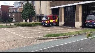 London Fire Brigade Wembley Fire Station 2X Pump Turnout To fire alarm activation