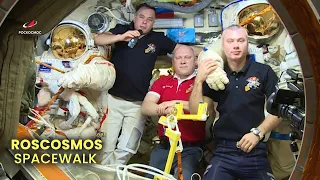 The Russian Crew of the ISS 67 on the Spacewalk on April 28