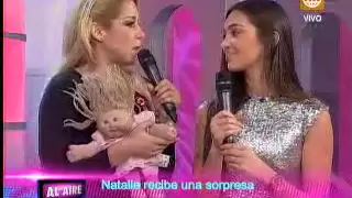 Natalie Vértiz fue sorprendida por su pequeña hermana en 'Al Aire'