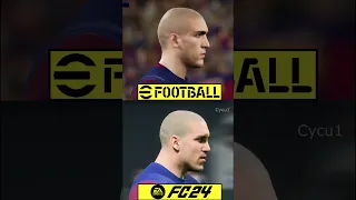 EA Sports FC 24 vs eFootball 2024 Barcelona Players Faces Comparison #shorts #eapartner